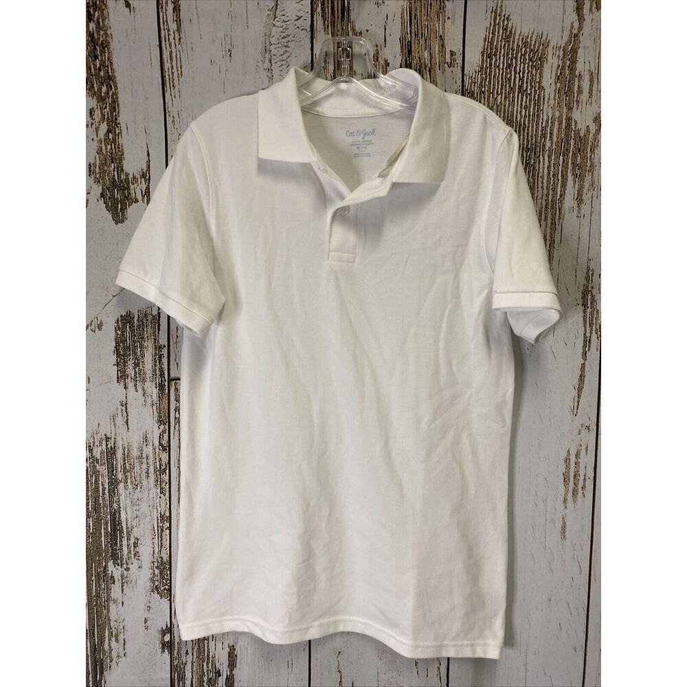 Boys Cat & Jack White XL 16 Polo Shirt School Uniform  * NWT